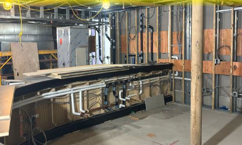 Denommee Plumbing, HVAC & Electric is delivering a full commercial plumbing fit-up for a new two-story restaurant in South Boston