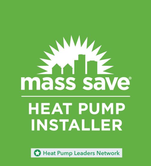 Mass save heat pump installer logo. Denommee Plumbing, HVAC & Electric is a certified HPIN contractor serving MA homeowners.