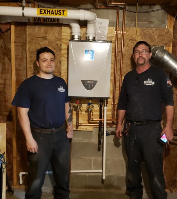 Tankless Water Heater / Residential plumbing in Tyngsboro, MA.