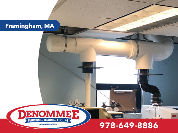 Plumbing & Exhaust Ventilation install in Framingham, MA.