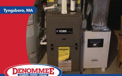 High-efficiency York YP9C Affinity Series Natural Gas furnace install in Tyngsboro, MA.