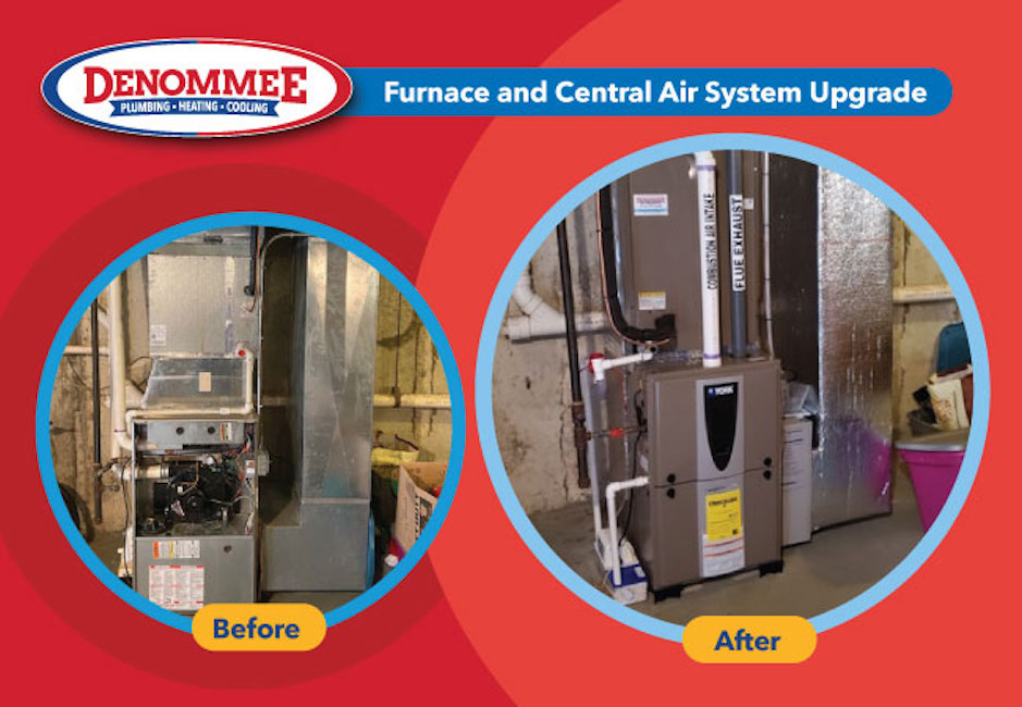 Denommee Plumbing, Heating & Cooling installs and services all brands of forced air furnaces throughout eastern Massachusetts and southern New Hampshire. 