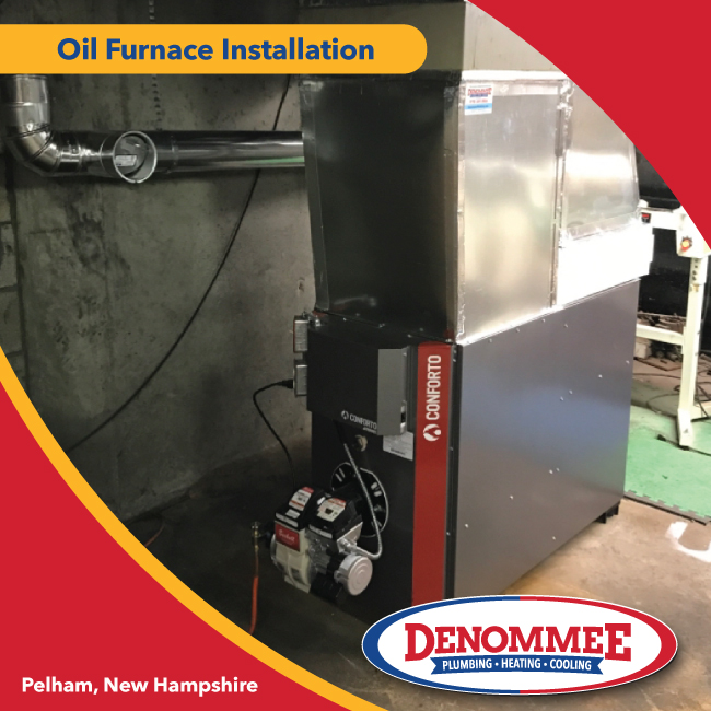 Conforto Lowboy oil-fired furnace by Granby Industries installed in Pelham, NH