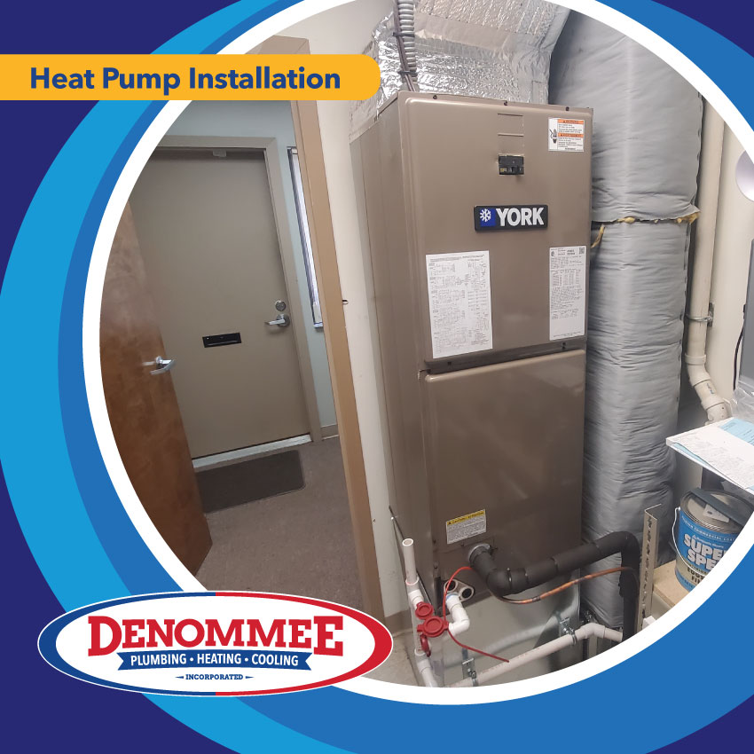 Multi-position York Home Comfort air handler and heat pump in Nashua, NH by Denommee Plumbing, Heating & Cooling, Inc.